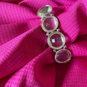 Clear flat connector bead stretchy bracelet